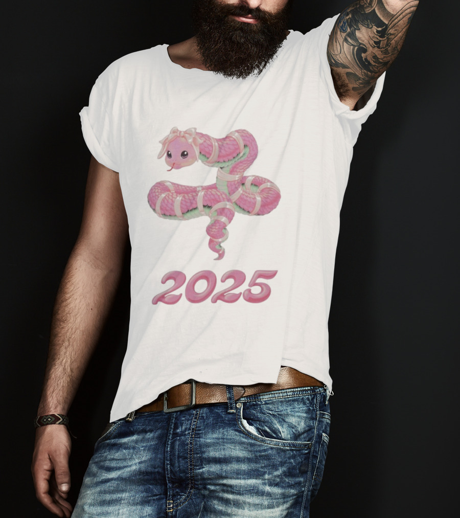 Peggy Goods Cute Pink Snake 2025 T-Shirt