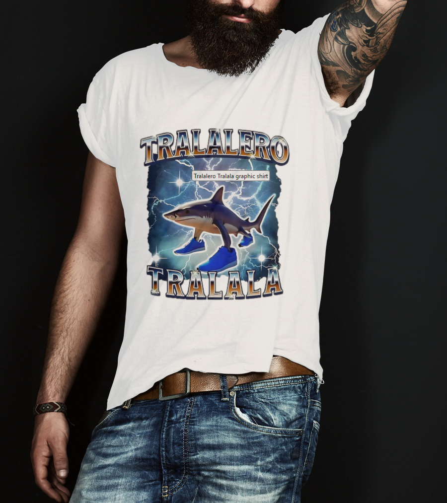 Tralalero Tralala Shark In Sneakers Electric Storm T-Shirt