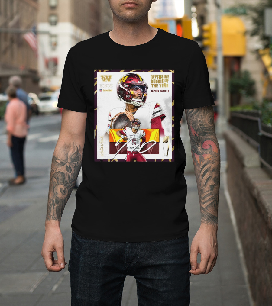 Jayden Daniels Washington Commanders 2024 NFL Honors Offensive Rookie of the Year Gameday T-Shirt