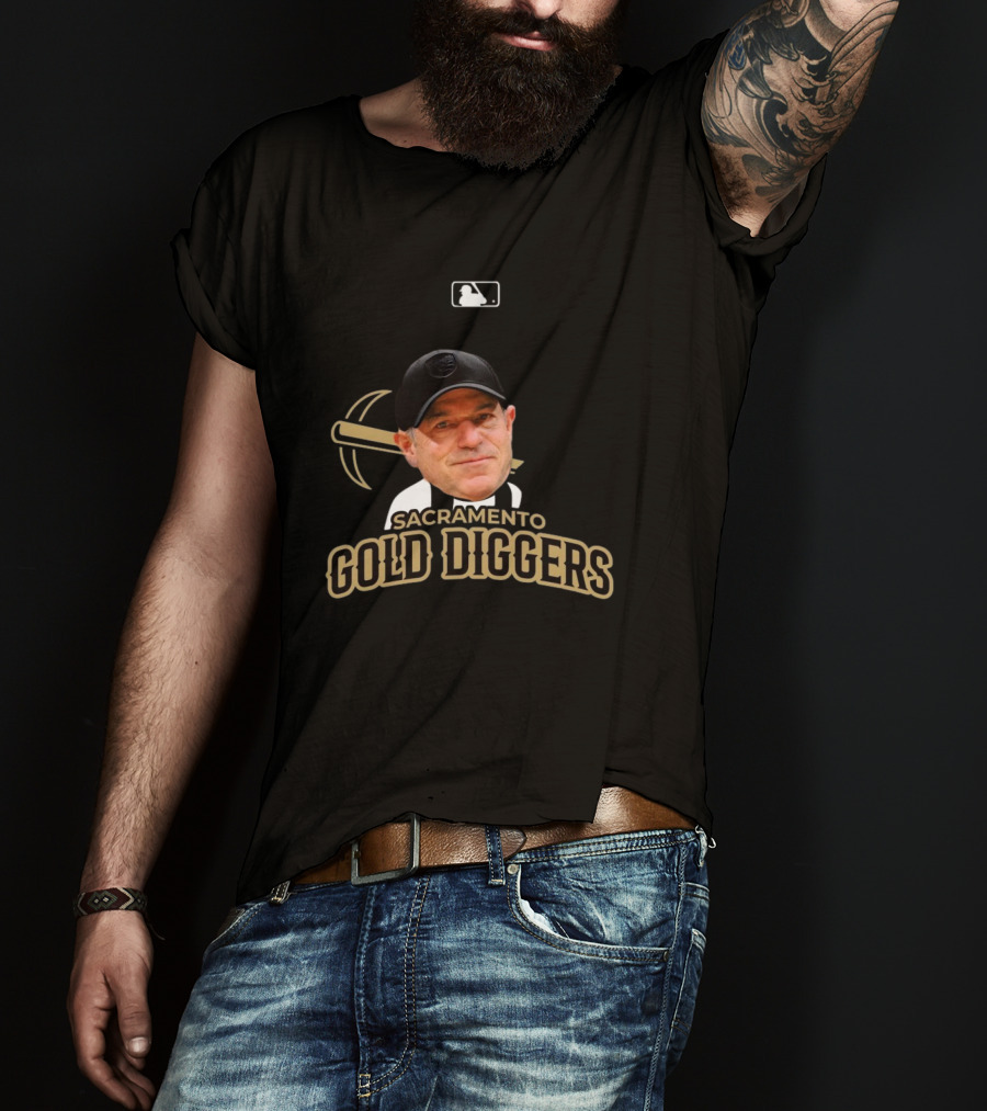 Sacramento Gold Diggers John Fisher MiLB Primary Alternate Baseball T-Shirt