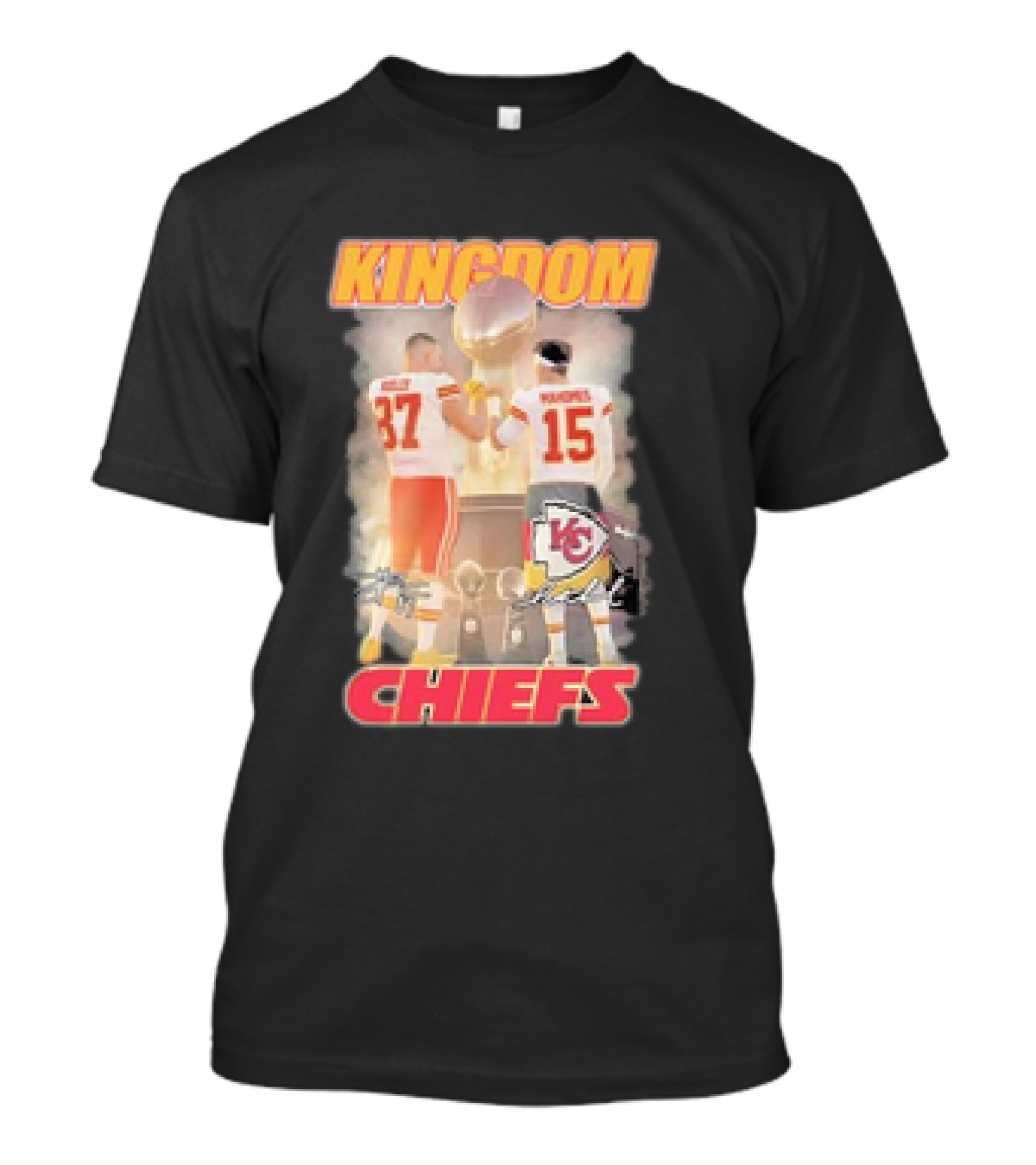 Chiefs Kingdom Travis Kelce Patrick Mahomes Trophy Celebration T-Shirt