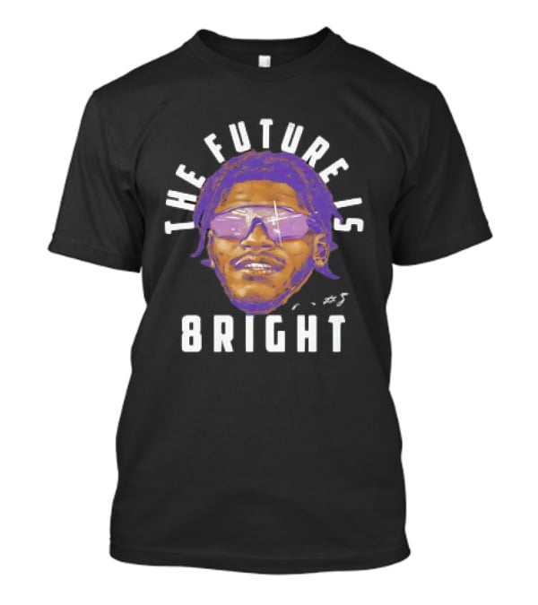 Lamar Jackson Baltimore Ravens NFL Football The Future Is Bright Vintage Sunglasses Signature T-Shirt