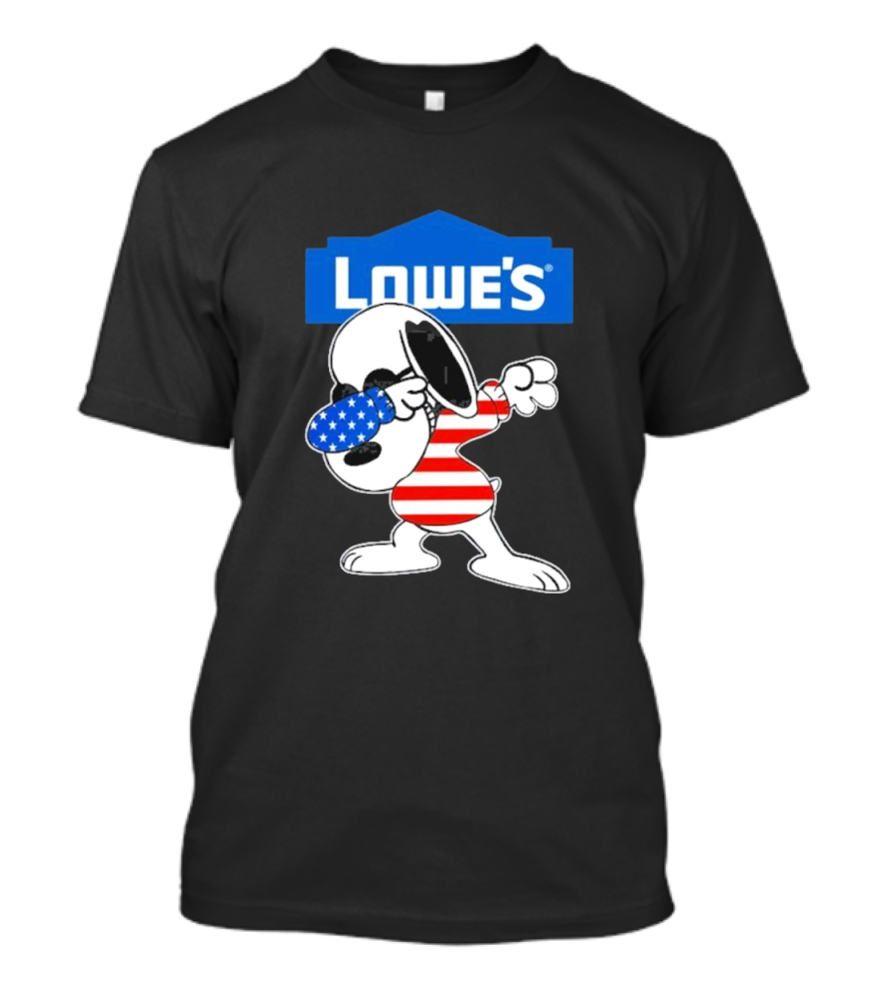 Lowe's Snoopy Dabbing American Flag Outfit T-Shirt