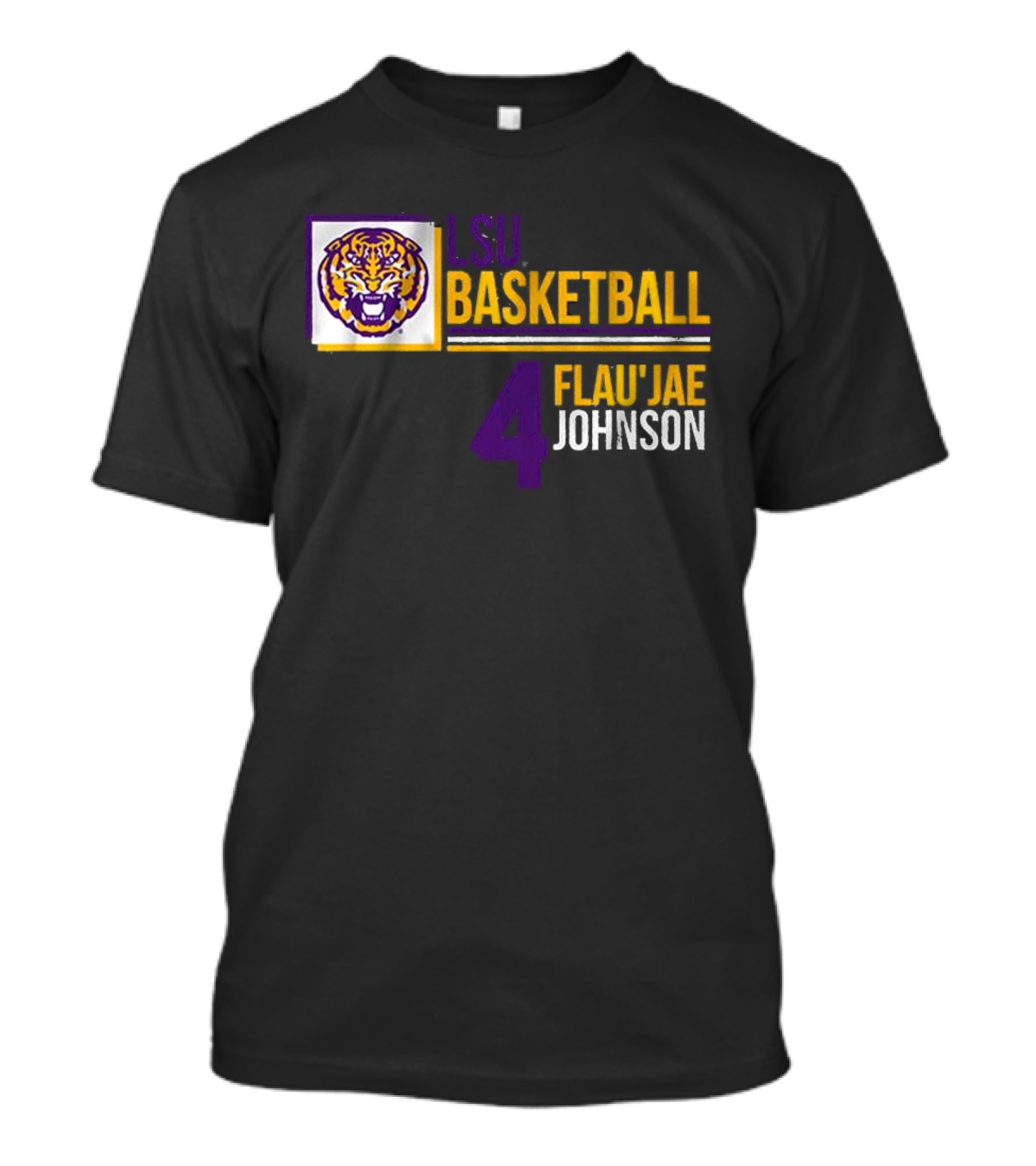 LSU Basketball Flau’Jae Johnson 4 Tiger Logo T-Shirt