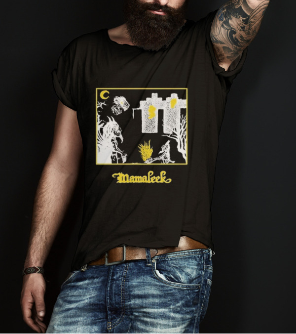Mamaleek Netherworld Moonlit Cityscape And Surreal Figures T-Shirt