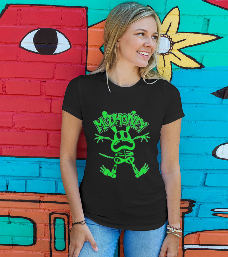 Mudhoney Foro Indie Rocks Mexico City Mar 30 2025 Glowing Green Cartoon Monster T-Shirt