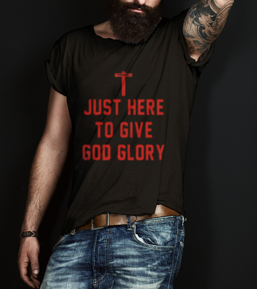 Ohio State Buckeyes Jesus Won Just Here To Give God Glory Cross T-Shirt