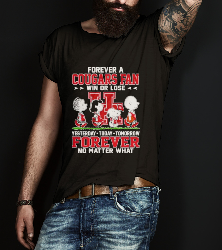 Peanuts Forever A Cougars Fan Win Or Lose No Matter What T-Shirt