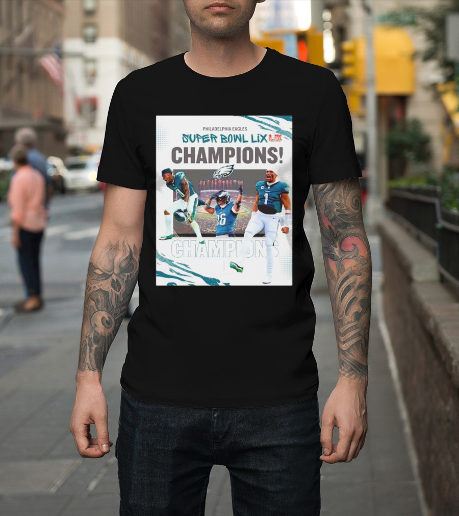 Philadelphia Eagles Super Bowl LIX Champions Celebration T-Shirt