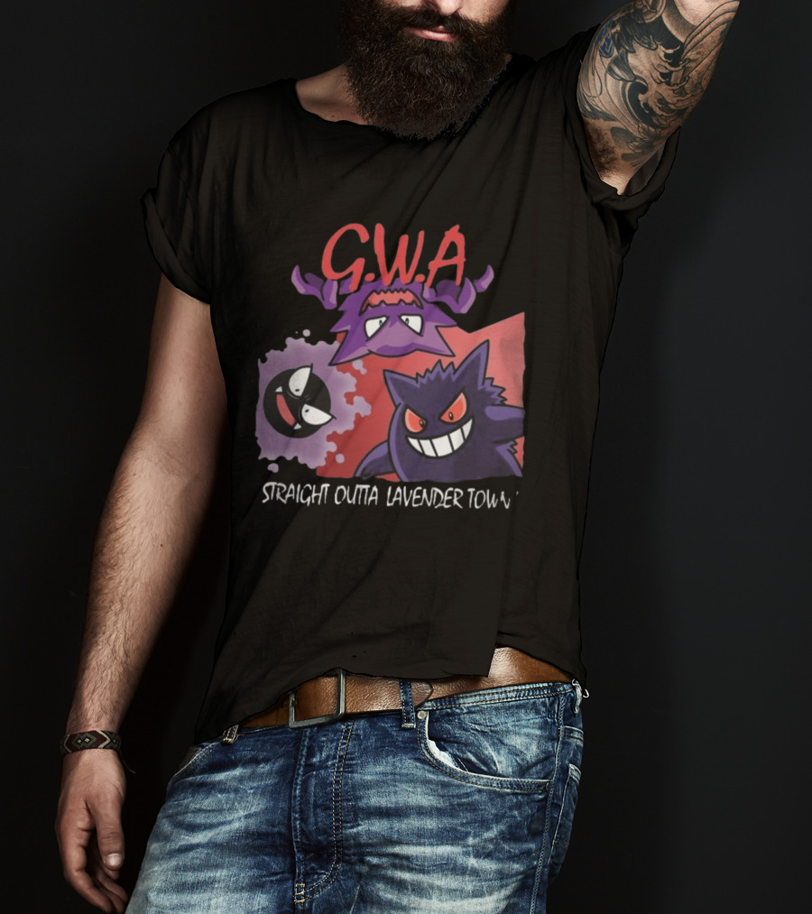 G.W.A Straight Outta Lavender Town Gengar Haunter Gastly T-Shirt