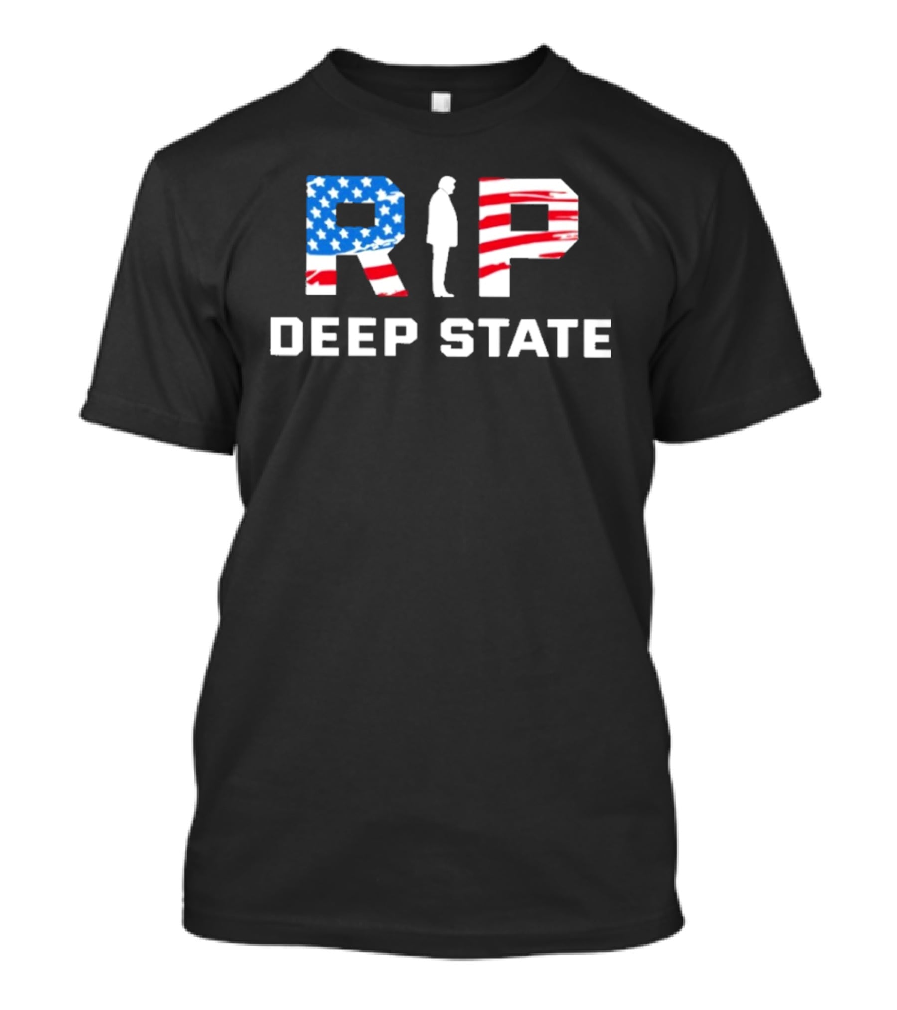 RIP Deep State American Flag Silhouette T-Shirt