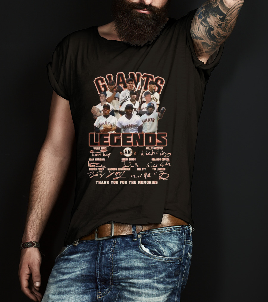 San Francisco Giants Legends Thank You For The Memories Signatures 2025 T-Shirt