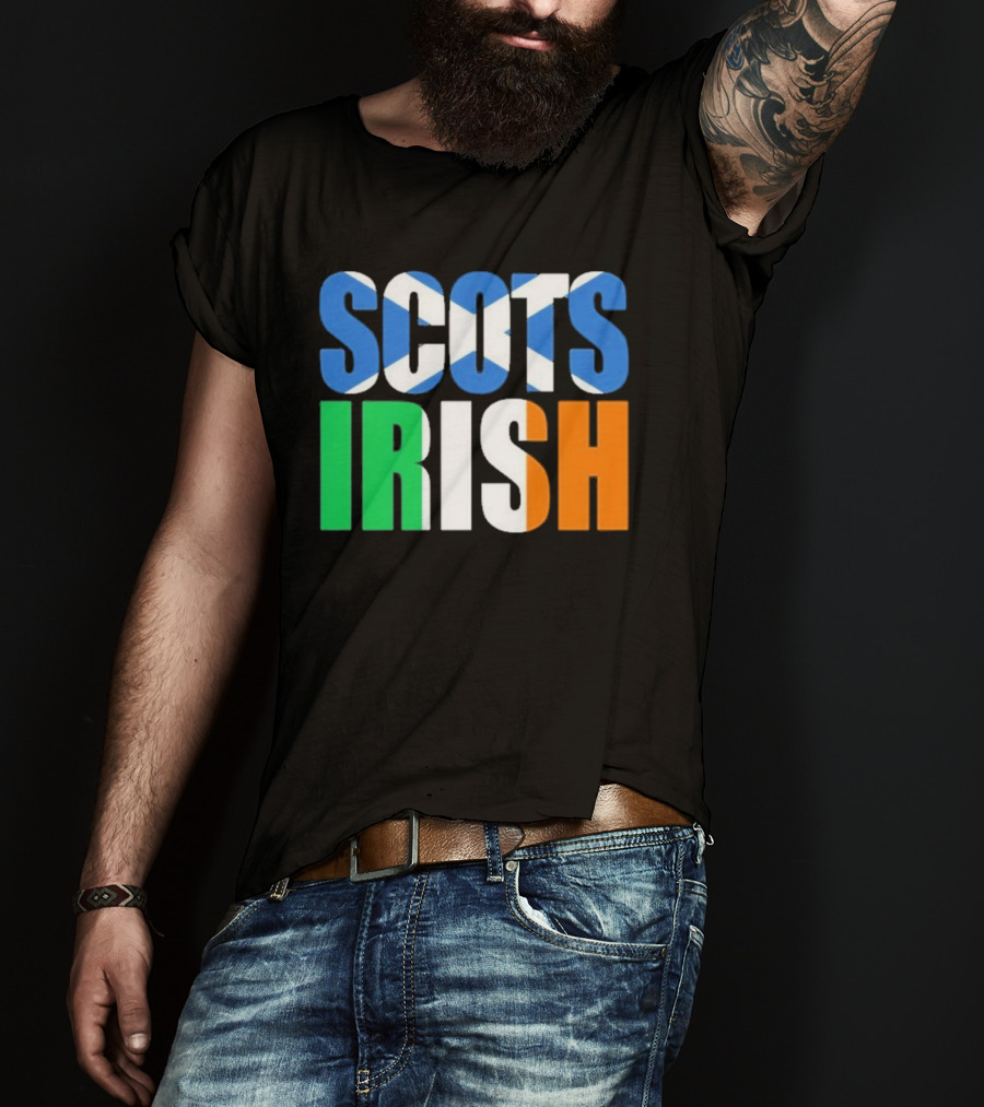 Scots Irish Flag Scottish Saltire Irish Tricolor T-Shirt