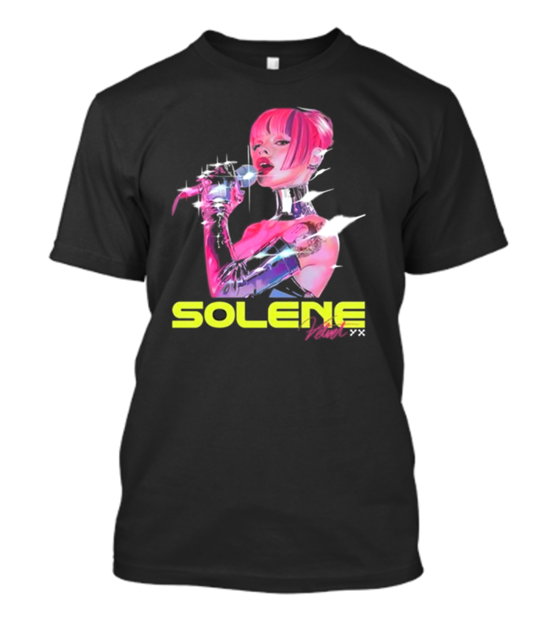 Solene Velvet Wave 2 Neon Portrait T-Shirt
