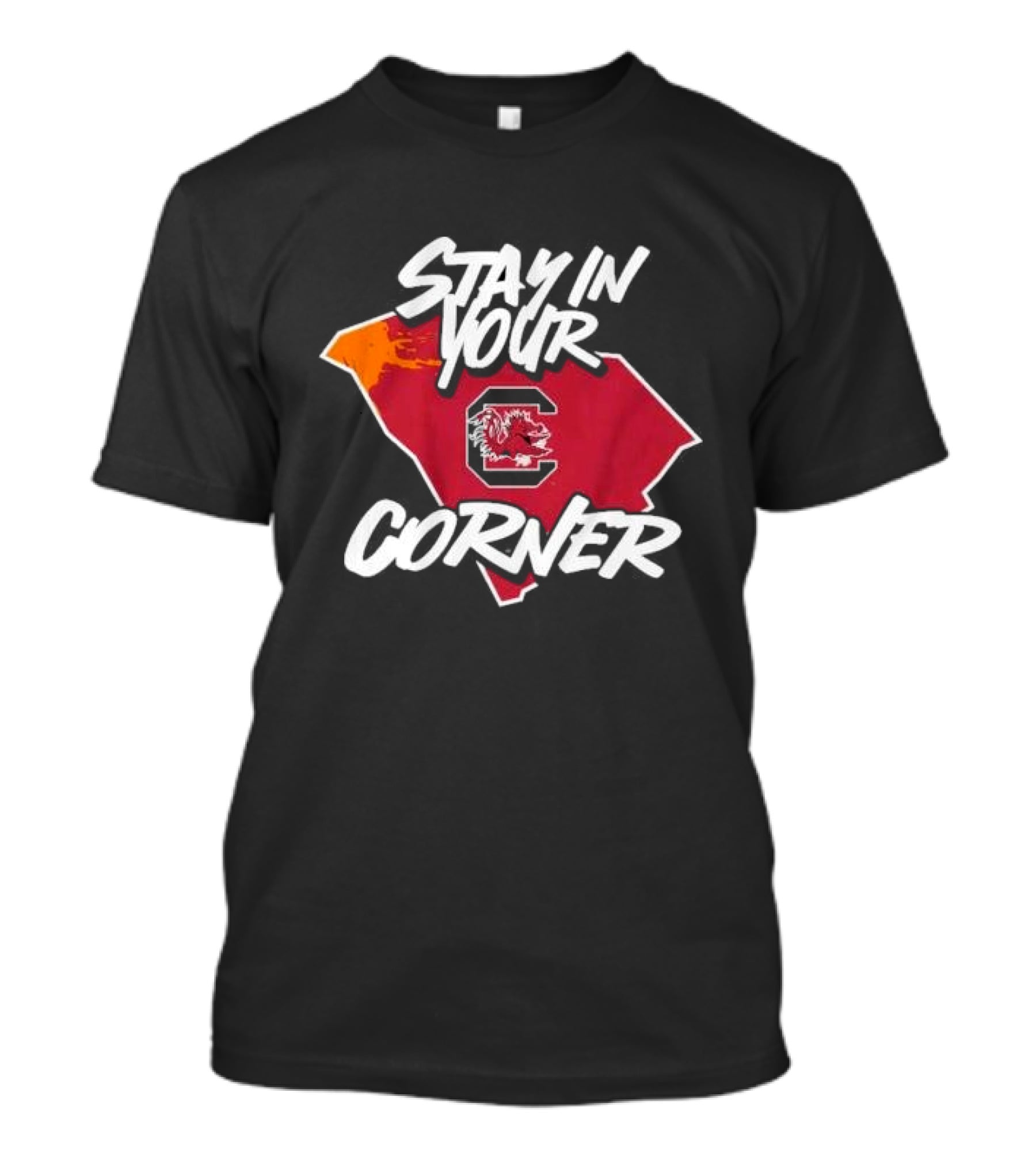 South Carolina Football Stay In Your Corner Gamecock Logo And State Map T-Shirt