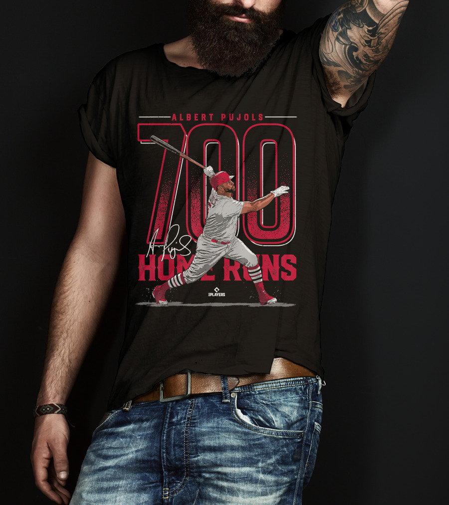 Albert Pujols 700 Home Runs St Louis Baseball MLBPA Players T-Shirt
