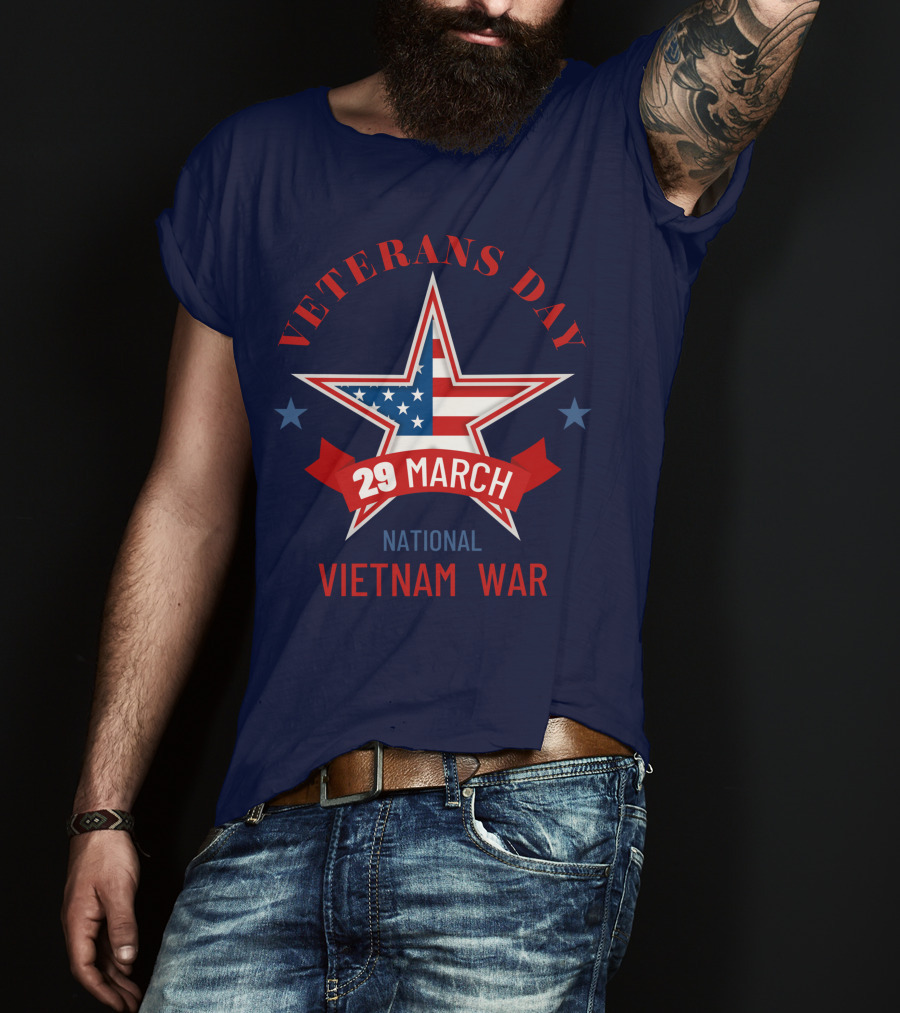 Veterans Day 29 March National Vietnam War USA Flag Star T-Shirt