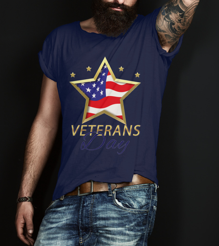 American Star And Stripes Veterans Day T-Shirt
