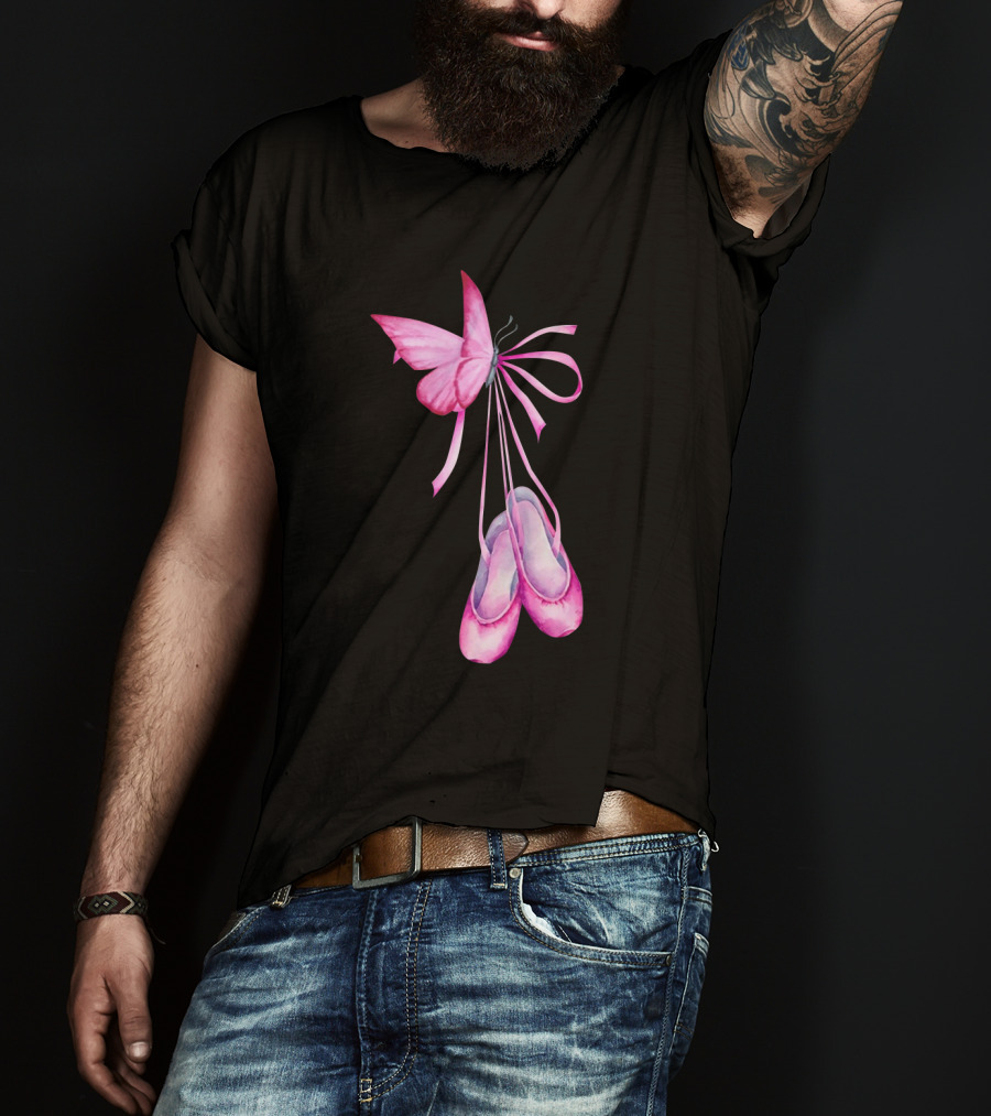 Ballet Shoes Pink Butterfly Ballet T-Shirt