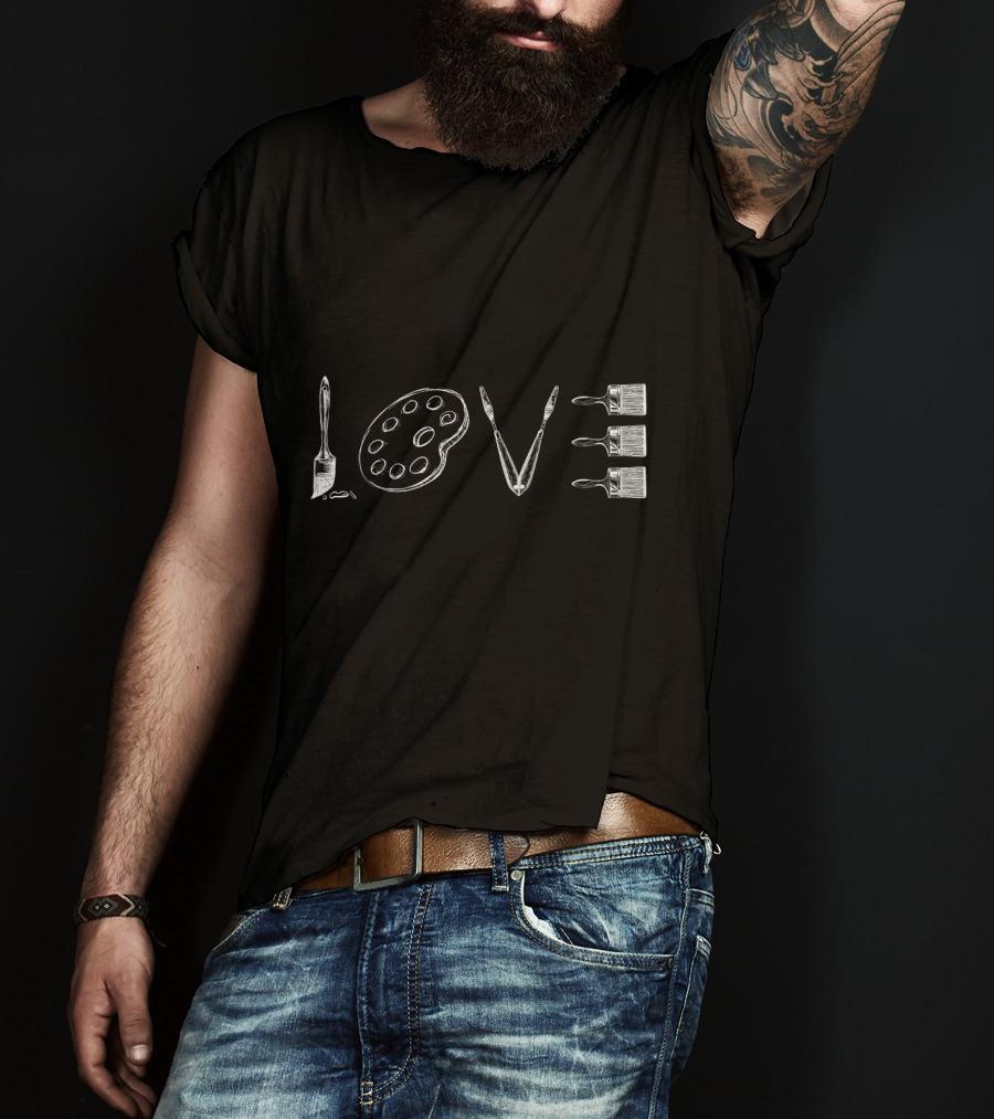 Love Creatives Artist Art Supplies Brush Palette T-Shirt