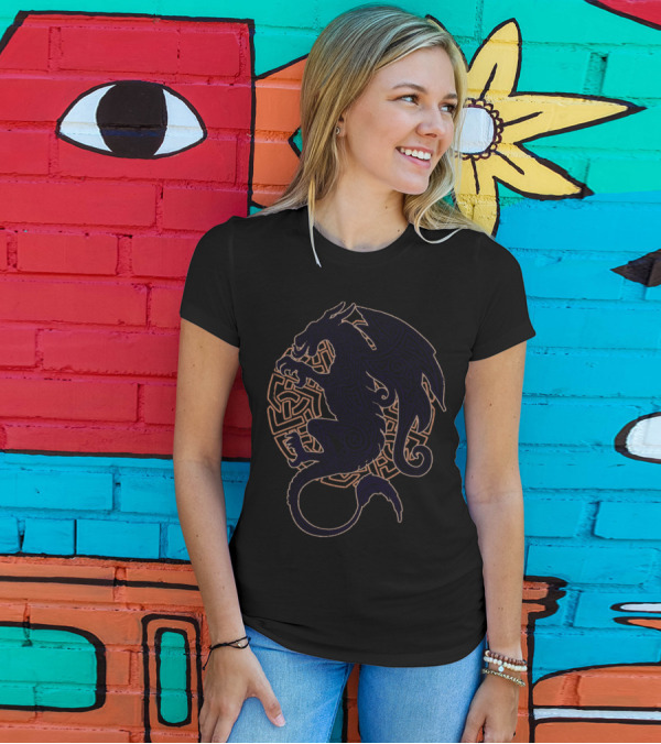 Celtic Dragon Tattoo Art In Intricate Knotwork T-Shirt