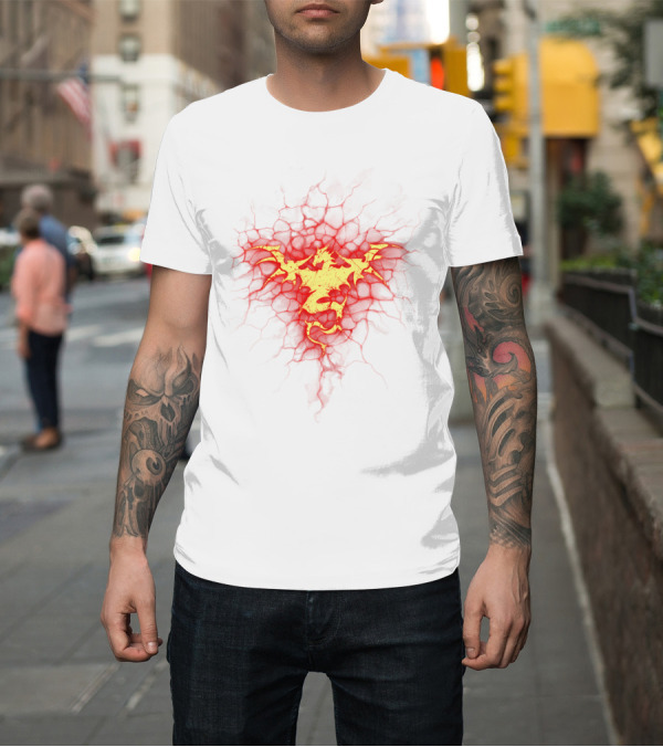 Shirt: Dragon Mark Fiery Crackling Emblem T-Shirt Dragon Mark Fiery Crackling Emblem T-Shirt
