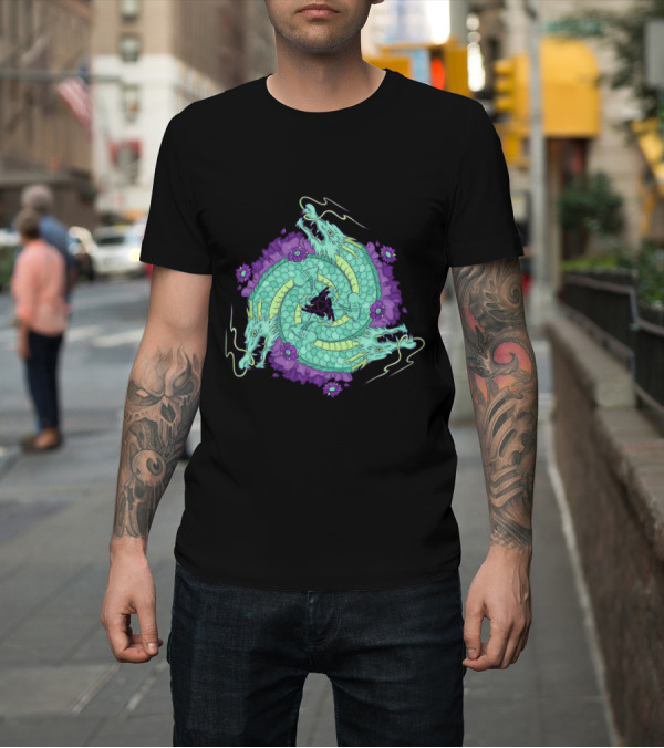 Shirt: Dragon Trinity Remix Floral Spiral Symphony T-Shirt Dragon Trinity Remix Floral Spiral Symphony T-Shirt