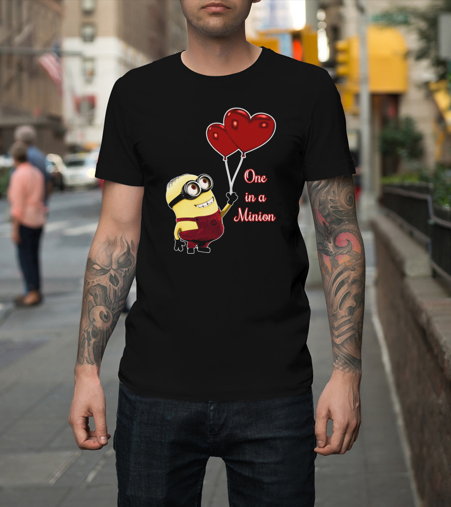 One in a Minion Balloon Hearts T-Shirt