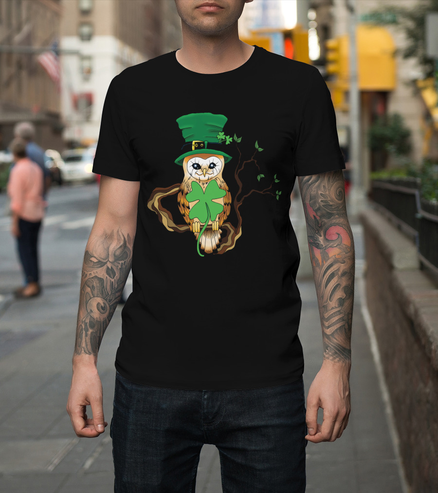 Mr Irish Irish Patrick Clover Owl St Patrick's Day T-Shirt