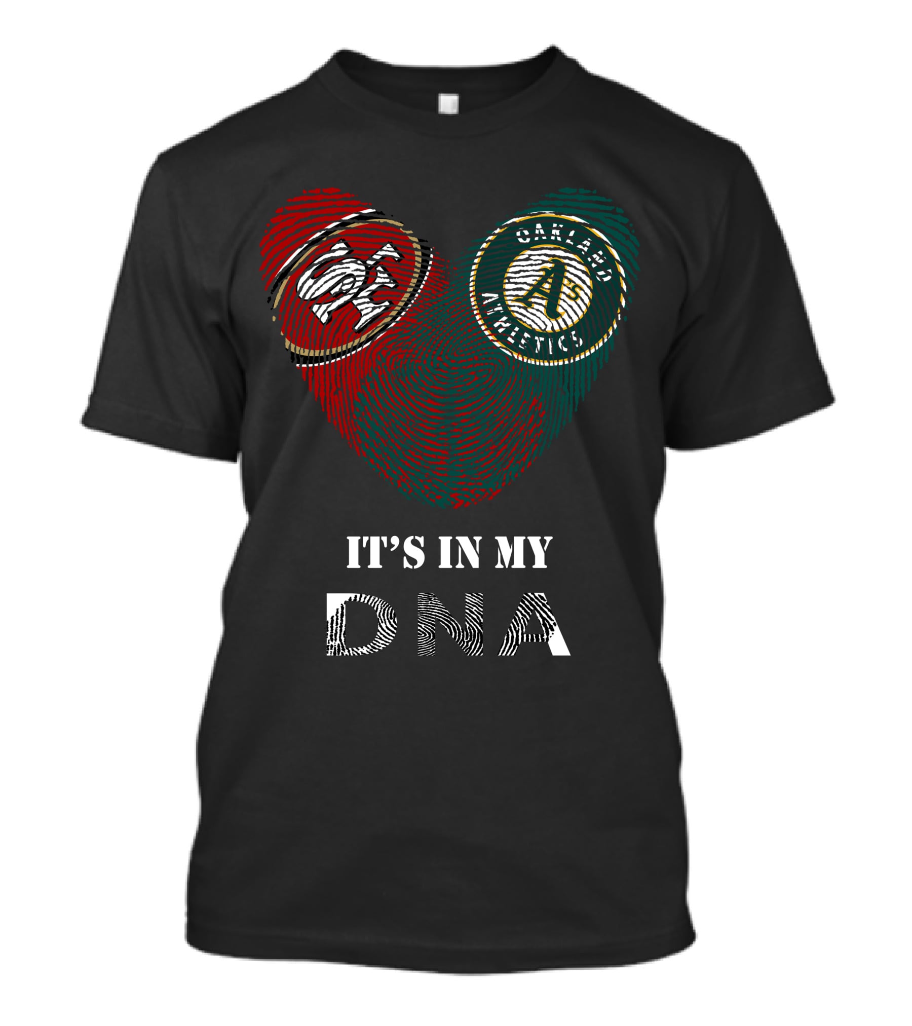 49ers Oakland Athletics Fingerprint Style Dna T-Shirt