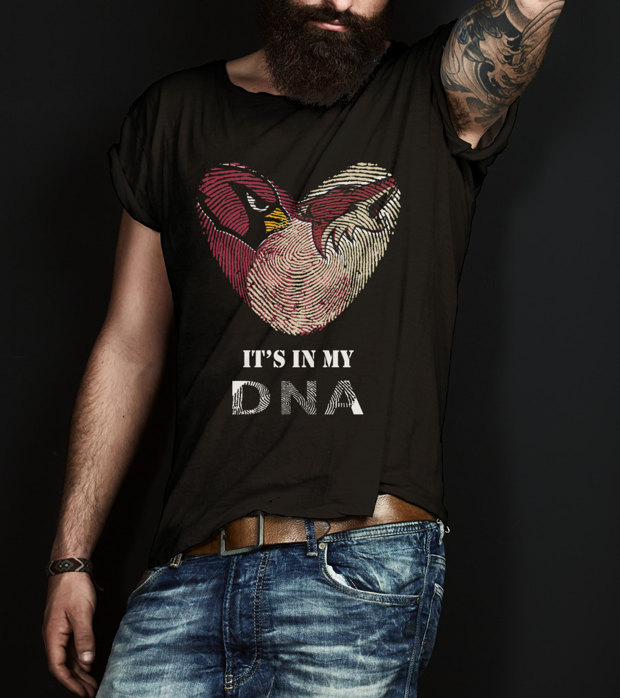 Cardinals Arizona Coyotes It's In My DNA Fingerprint Heart T-Shirt