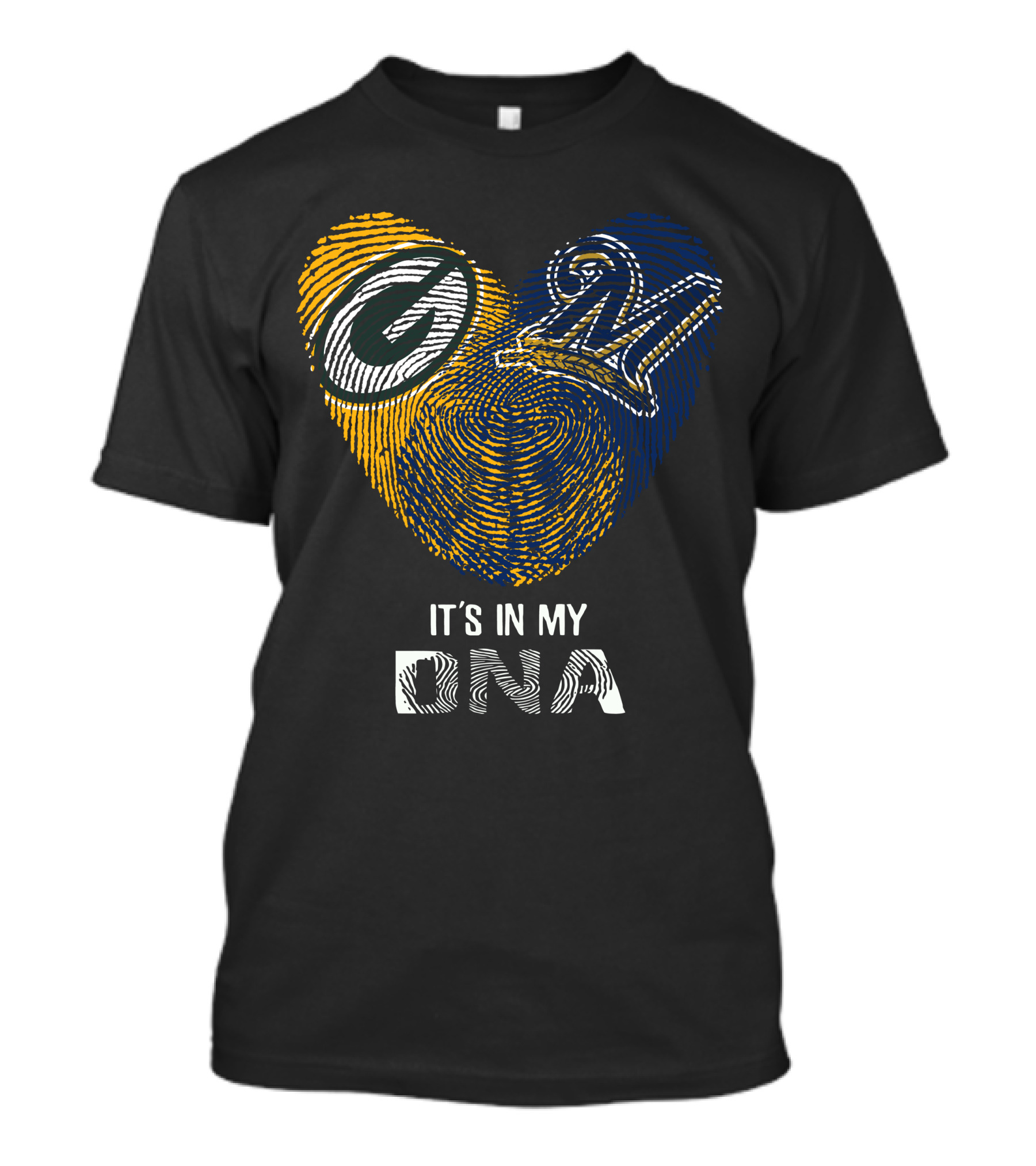 Packers Brewers Heart Fingerprint It's In My DNA T-Shirt
