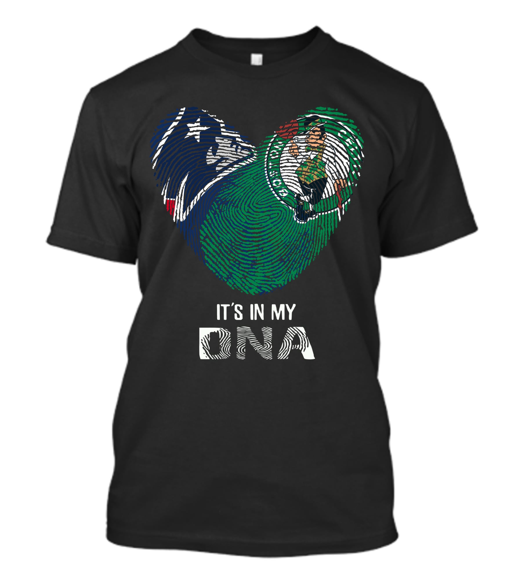Patriots Celtics Heart DNA Fingerprint με τα λογὀτυπα των Patriots και Celtics T-Shirt