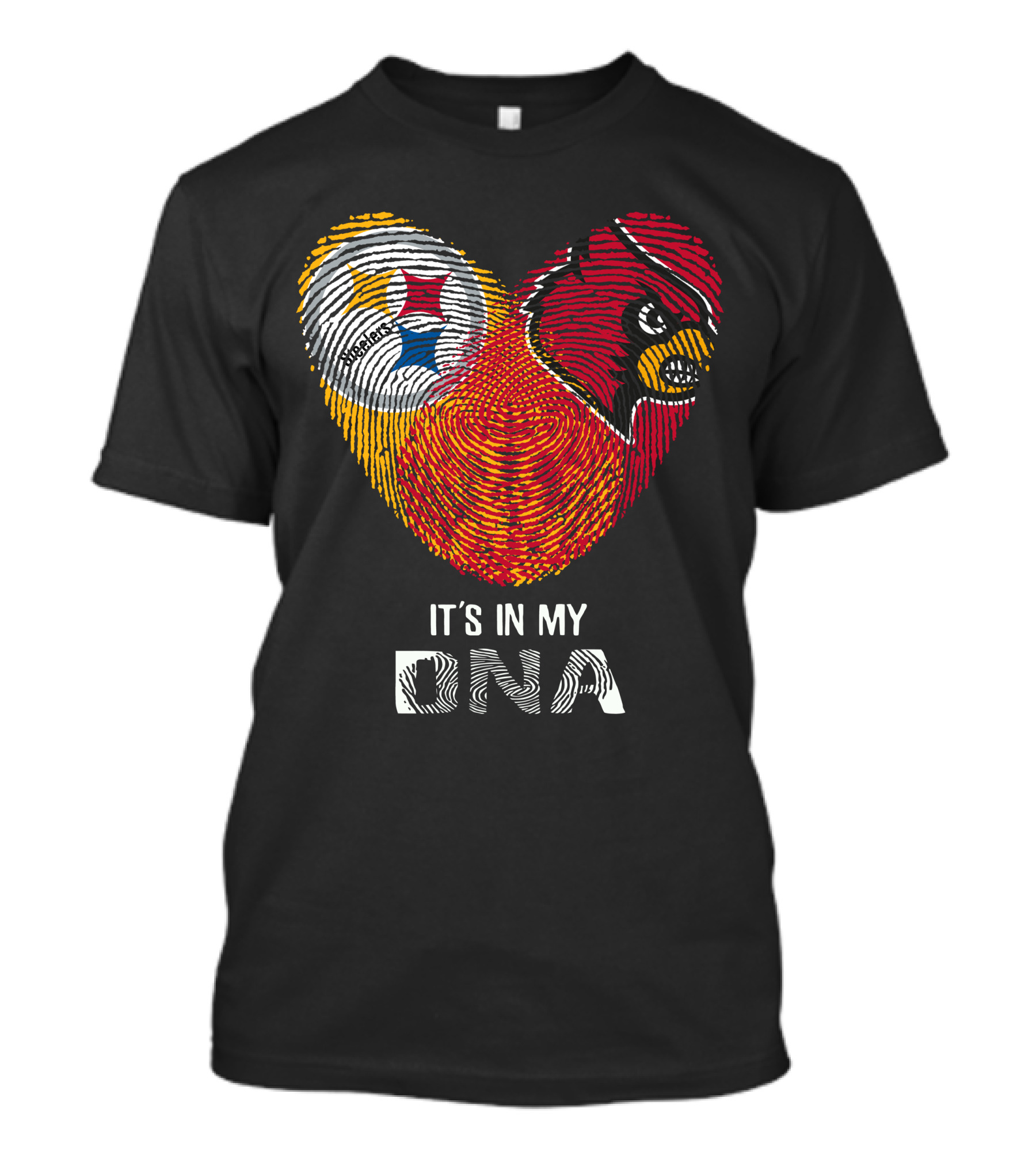 Steelers Cardinals It's In My DNA Fingerprint Heart T-Shirt