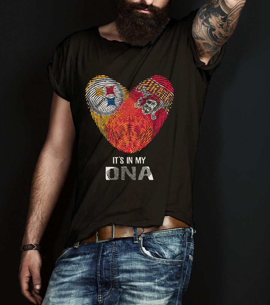 Steelers Pirates It’s In My DNA Fingerprint Heart T-Shirt