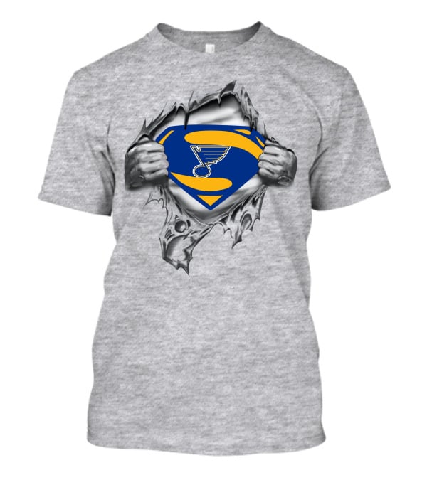 St. Louis Blues Superman Shield Hockey Fan T-Shirt