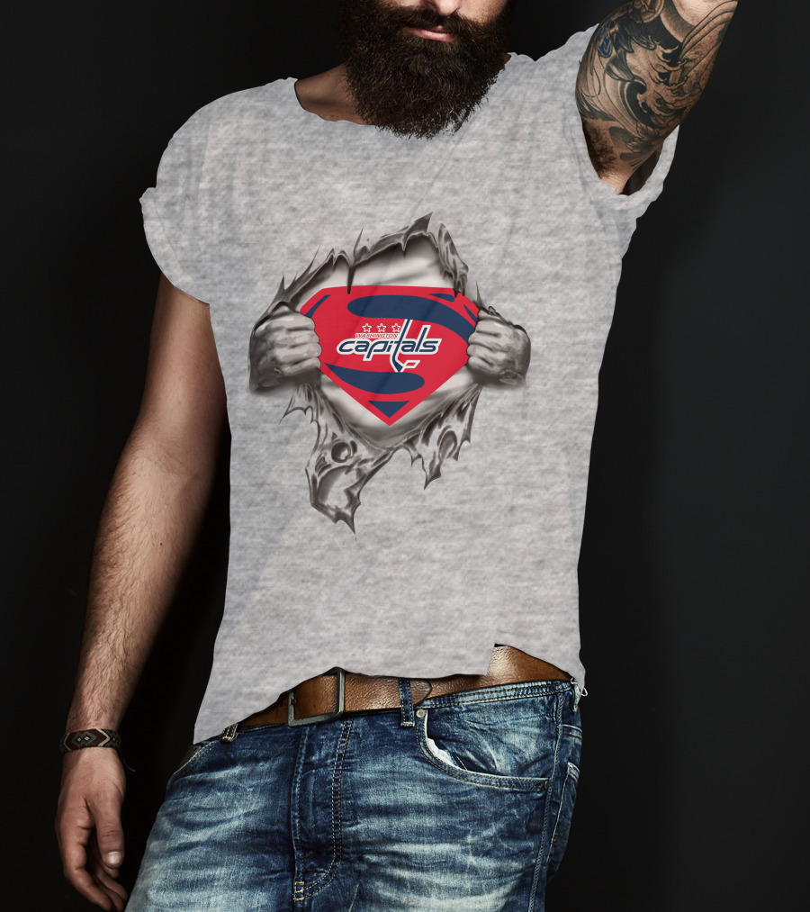 Washington Capitals Superman Logo Revealed Superhero T-Shirt