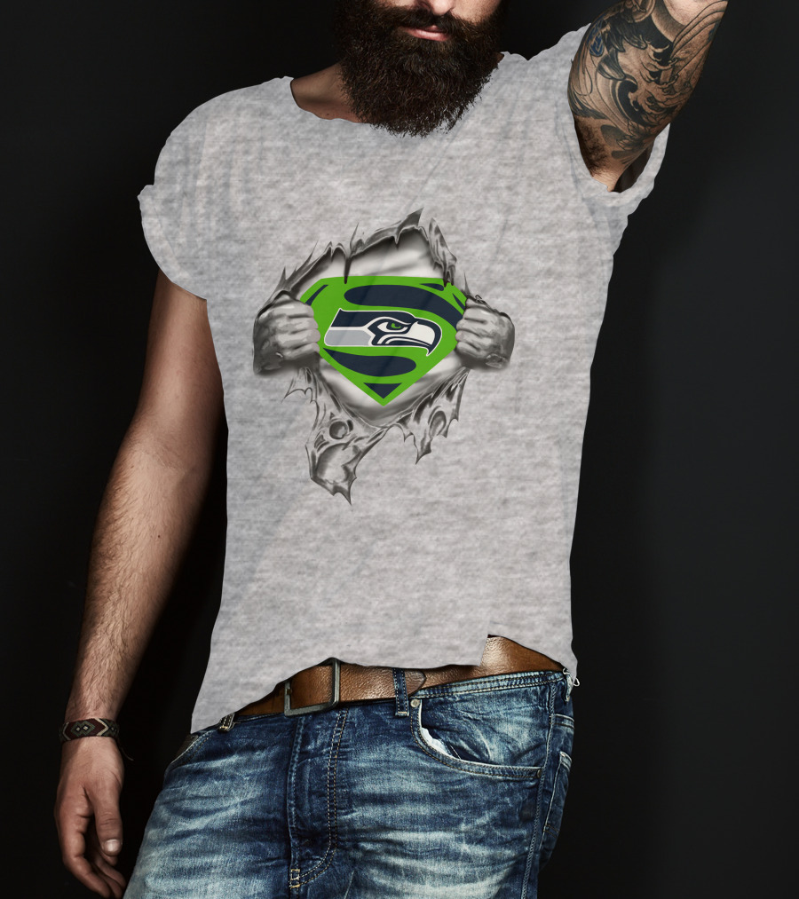 Seahawks Logo Revealed Super Man T-Shirt
