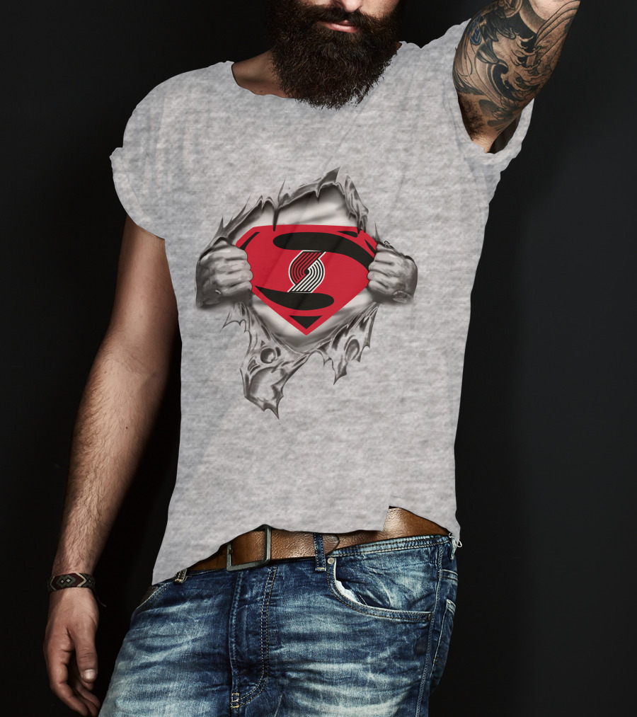 Portland Trail Blazers Superman Logo Burst T-Shirt