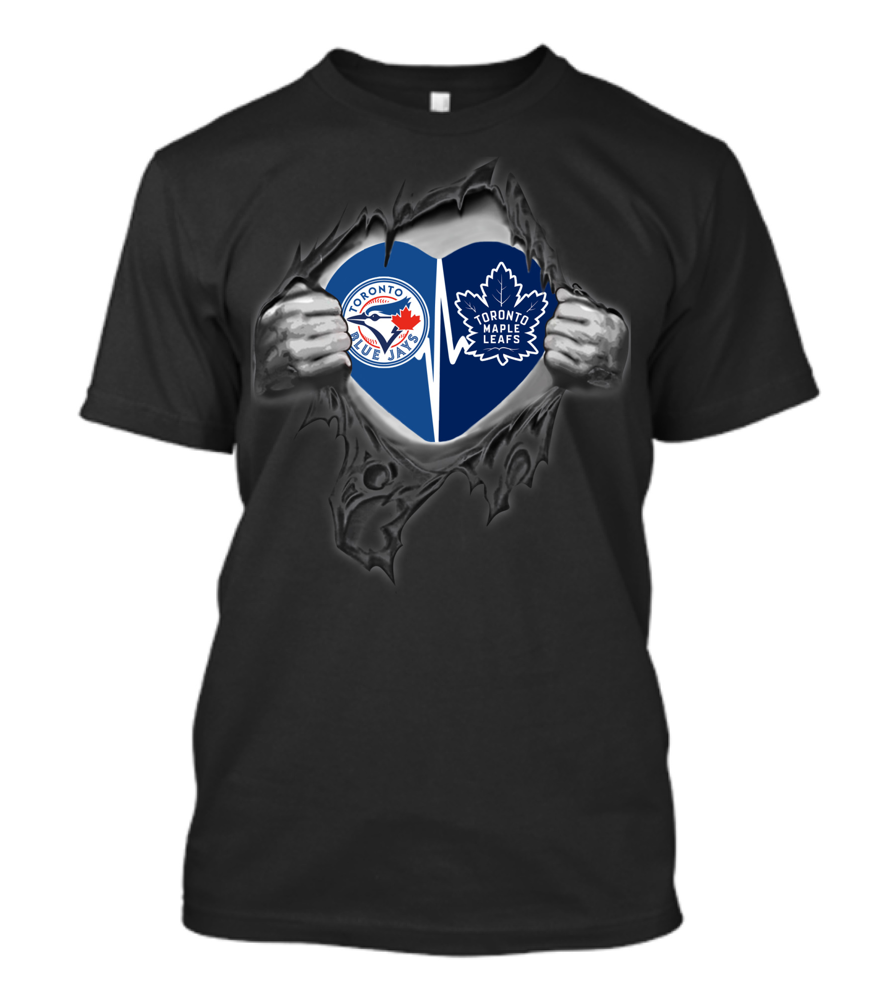 Toronto Blue Jays Maple Leafs Heart United Sports Logos T-Shirt