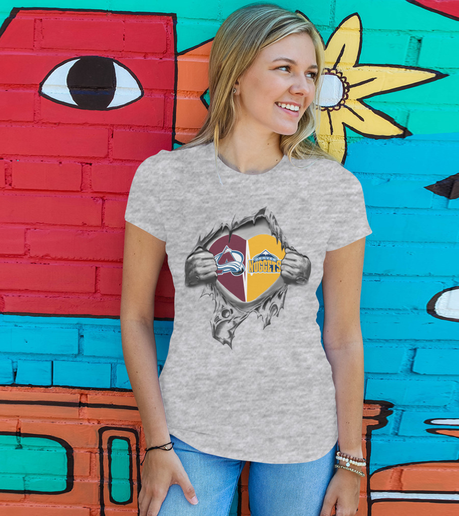 Avalanche Nuggets Heart Denver Sports Loyalty T-Shirt