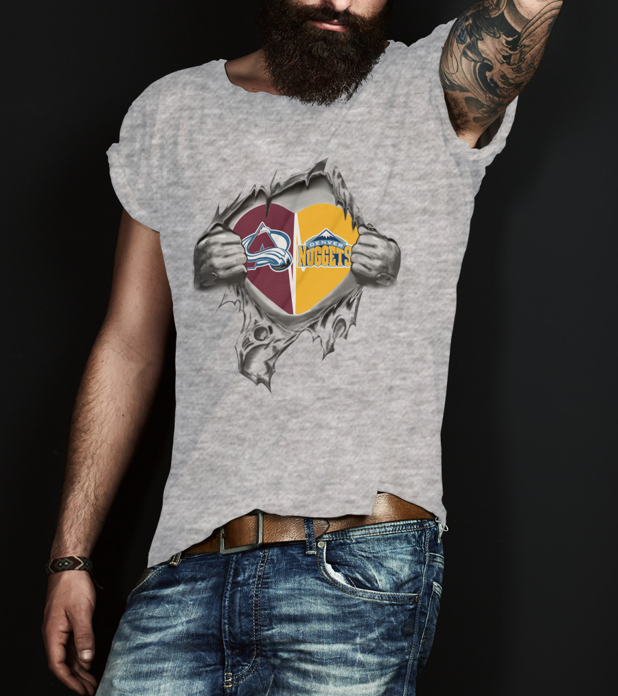 Avalanche Nuggets Heart Denver Sports Loyalty T-Shirt