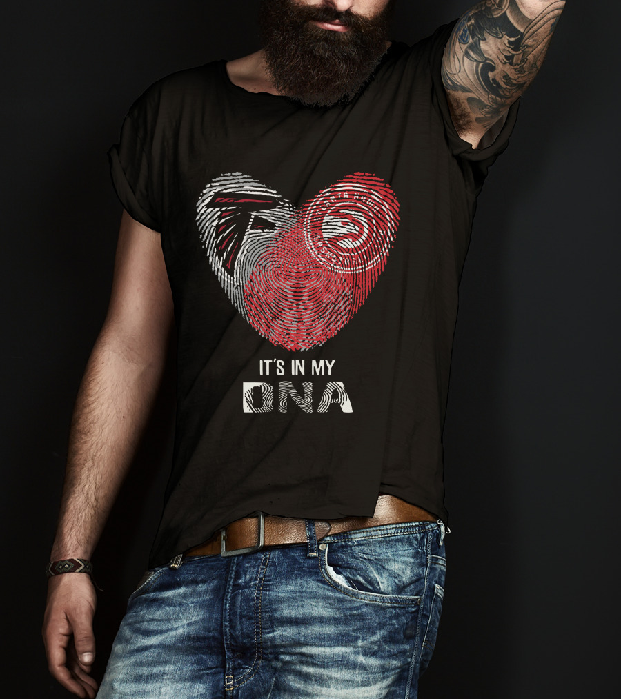 Falcons Atlanta Hawks Fingerprint It's In My Dna T-Shirt