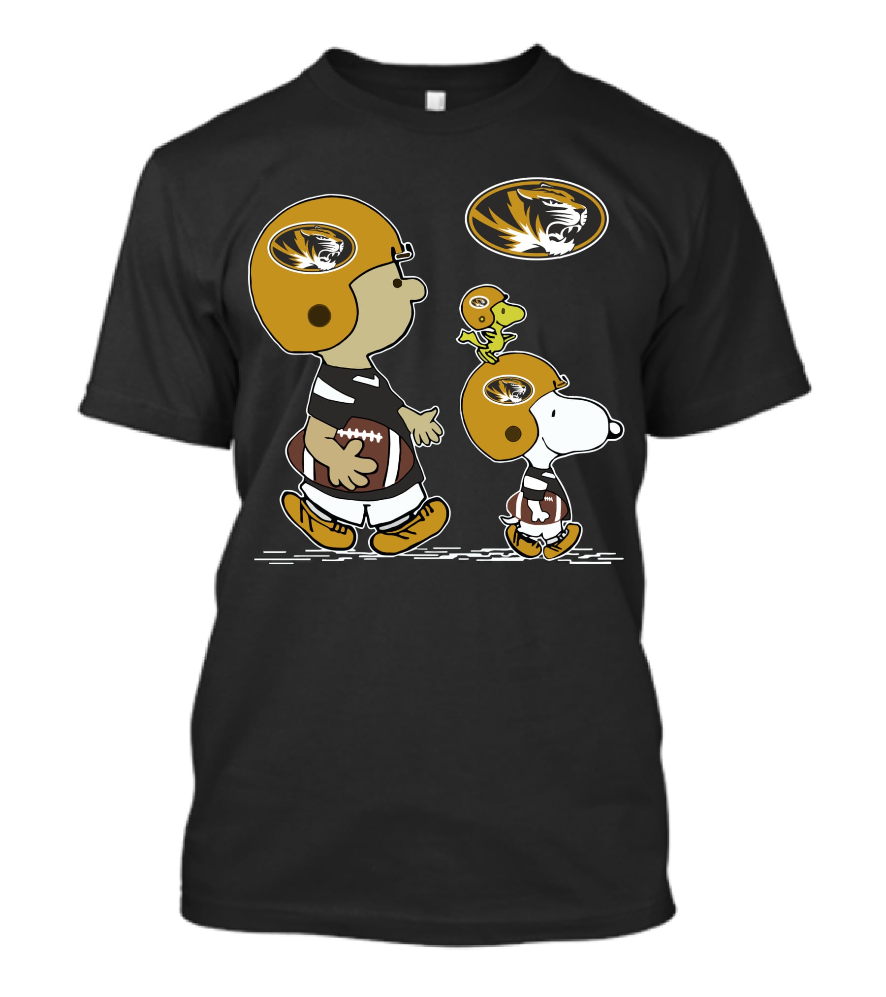 Missouri Tigers Snoopy And Woodstock In Football Helmets T-Shirt