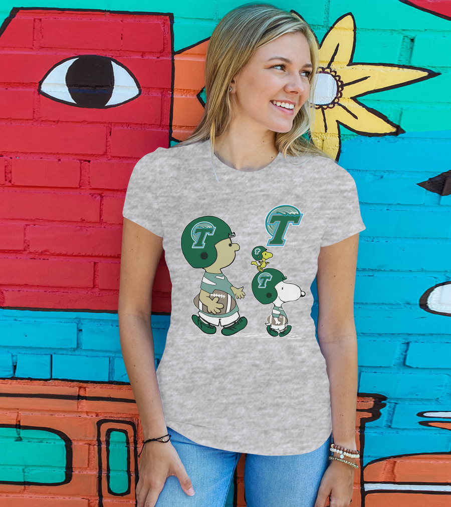 Tulane Football Snoopy And Woodstock Peanuts Characters T-Shirt