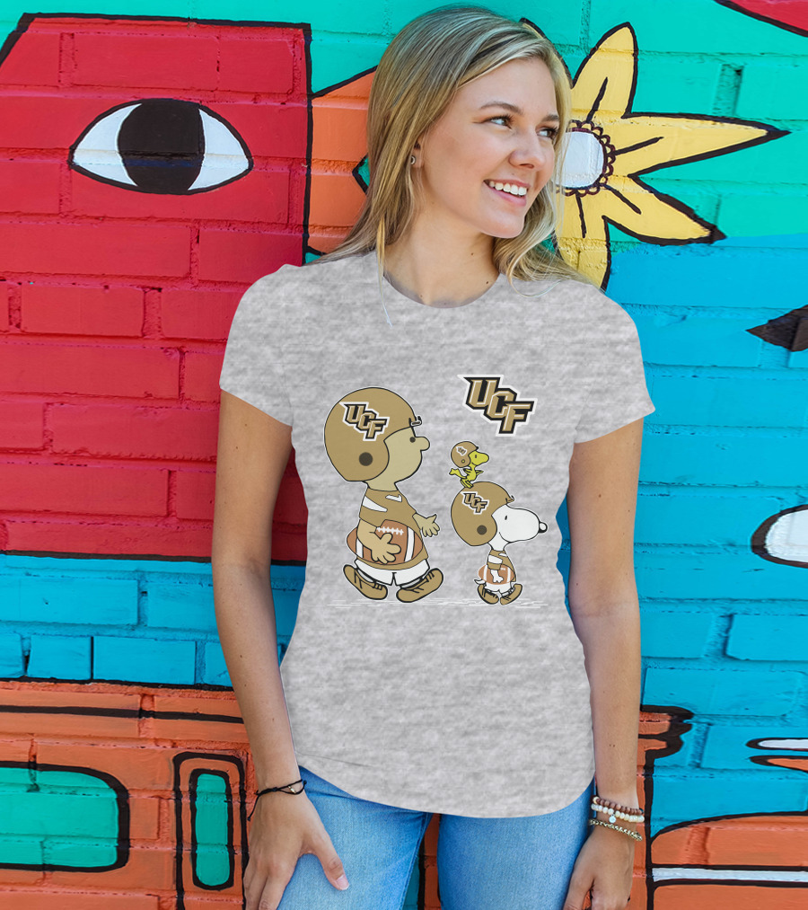 UCF Snoopy Football Charlie Woodstock Helmet Peanuts T-Shirt