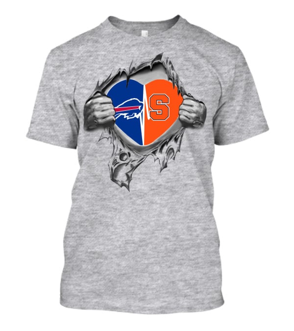 Buffalo Bills Syracuse Orange Heart Symbol Fusion T-Shirt