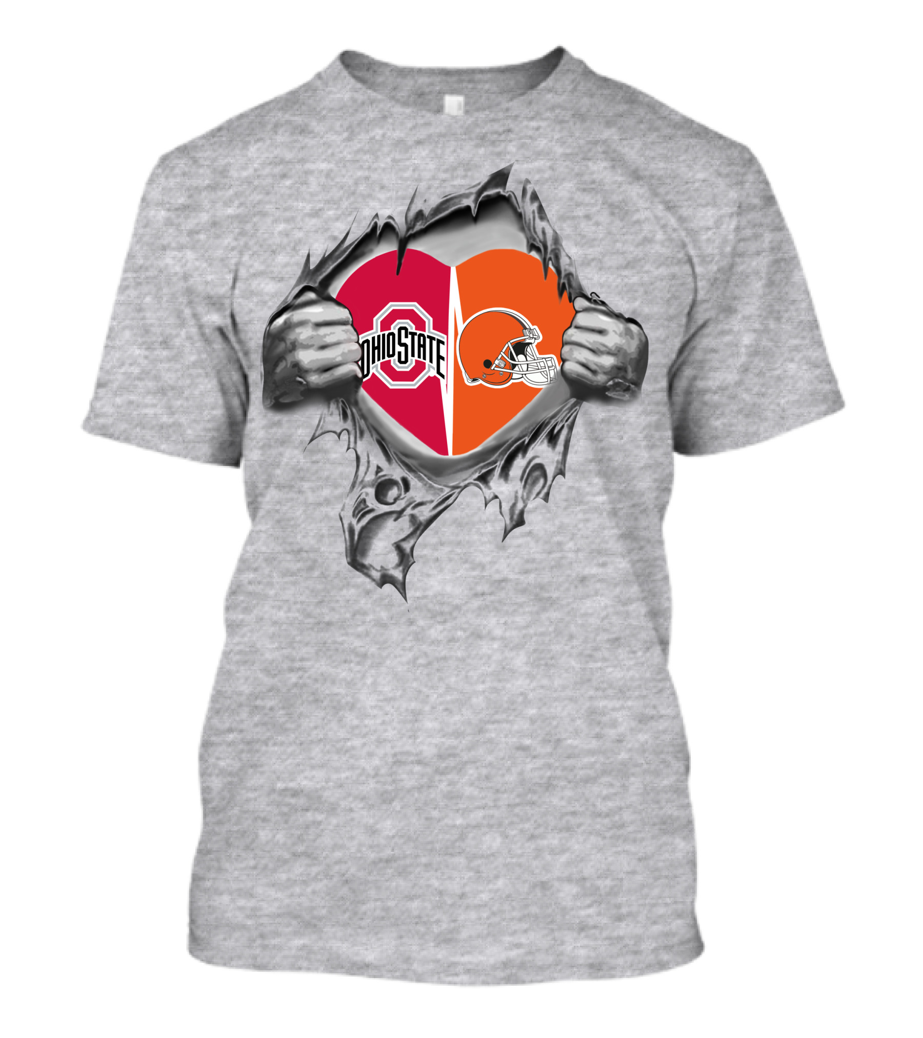 Ohio State Buckeyes And Cleveland Browns Heart T-Shirt