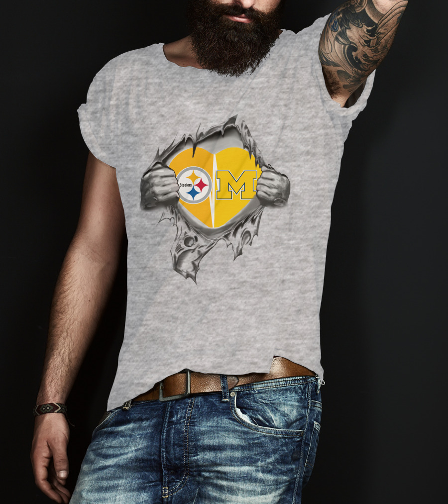 Steelers Heart Michigan Split T-Shirt