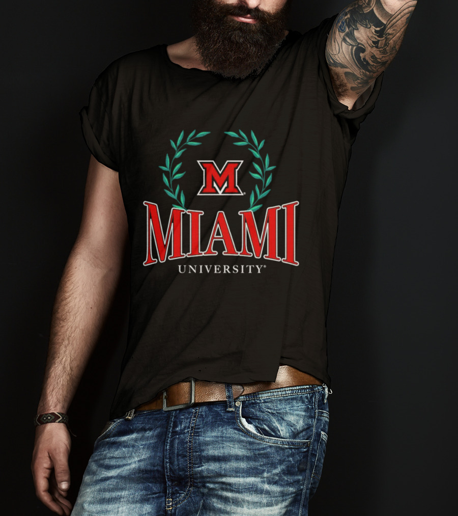 Miami University Red M Laurels Emblem T-Shirt